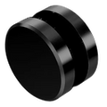 CONECTOR CIRCULAR VIDRIO A VIDRIO NEGRO ALUMINIO