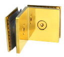 CLIP VIDRIO A VIDRIO 90° ORO BRILLANTE ACERO INOXIDABLE 201